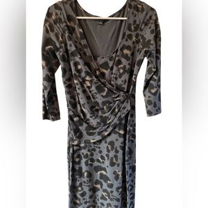 Ann Taylor Ruched dress animal print